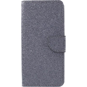Shop4 - Samsung Galaxy J5 (2017) Hoesje - Wallet Case Glitter Grijs