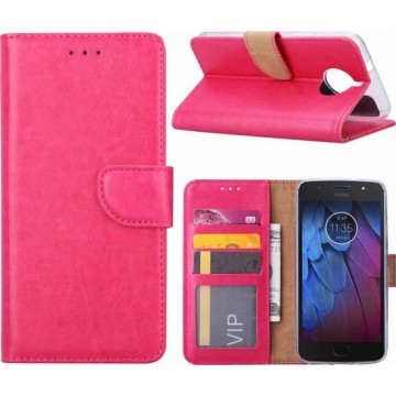 Motorola Moto E4 Plus - Bookcase Roze - portemonee hoesje