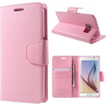 Goospery Sonata Leather hoes Samsung Galaxy S6 Edge licht roze