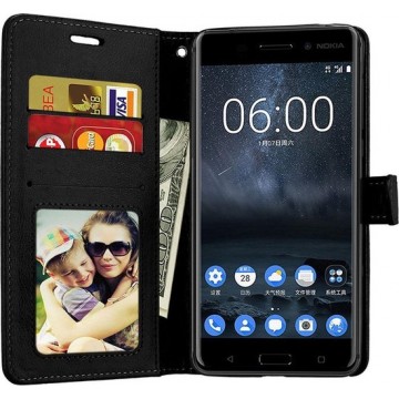 Nokia 3.1 portemonnee hoesje - Zwart