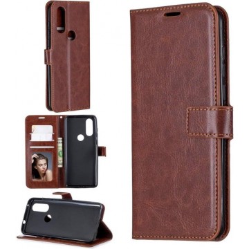Motorola Moto One Action hoesje book case bruin