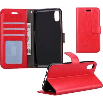 iPhone Xs Flip Case Cover Flip Hoesje Book Case Hoes – Rood