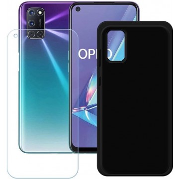 OPPO A52 transparant hoesje silicone met 2 Pack Tempered glas Screen Protector