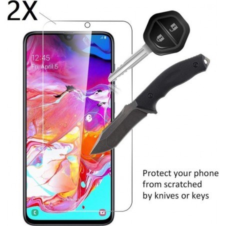 Ntech Samsung Galaxy A70 Screenprotector Tempered Glass - 2 Stuks