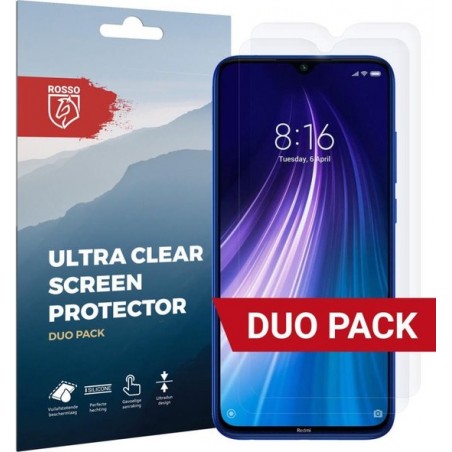 Rosso Xiaomi Redmi Note 8 Pro Ultra Clear Screen Protector Duo Pack