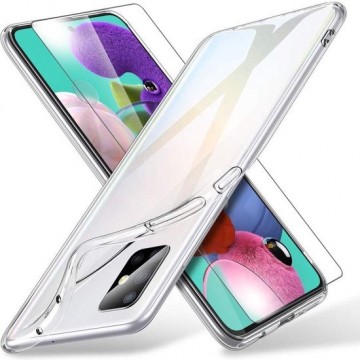 MMOBIEL Screenprotector en Siliconen TPU Beschermhoes voor Samsung Galaxy A51 A515 2019 - 6.5 inch 2019