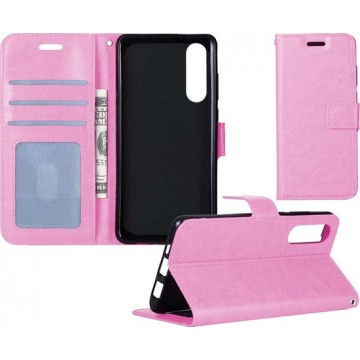 Samsung Galaxy A50 Hoesje Bookcase Flip Hoes Wallet Cover - Licht Roze