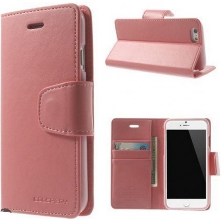 Goospery Sonata Leather case hoesje iPhone 6 lichtroze