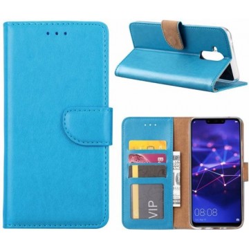 Huawei Mate 20 Lite Blauw Booktype / Portemonnee TPU Lederen Hoesje