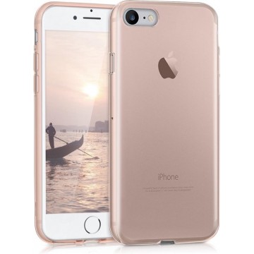 kwmobile hoesje voor Apple iPhone 7 / 8 / SE (2020) - backcover voor smartphone - roségoud / transparant