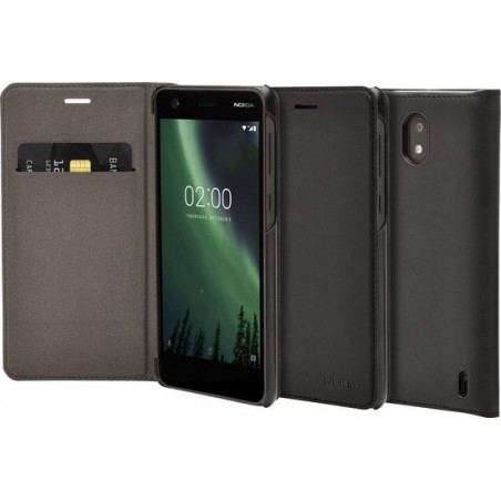 Nokia Slim Flip Case - zwart - voor Nokia 2 uit 2017 (Niet voor Nokia 2.1 2018)