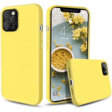 Apple iPhone 12 & iPhone 12 Pro Hoesje Geel - Siliconen Back Cover