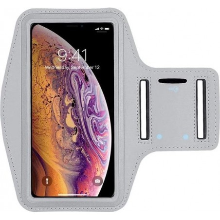 Samsung Galaxy S10 Sport / Hardloop Armband (Grijs) Spatwaterdicht, Reflecterend, Neopreen, Comfortabel met Sleutelhouder