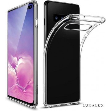 Samsung Galaxy S10 Plus siliconen hoesje transparant shock proof hoes case cover - Telefoonhoesje transparant - LunaLux