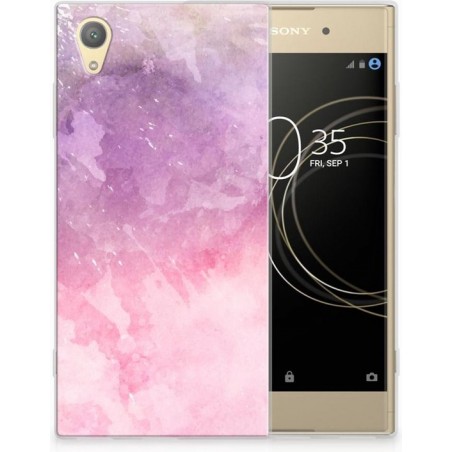 Sony Xperia XA1 Plus TPU Hoesje Design Pink Purple Paint