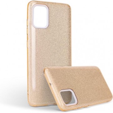 Samsung Galaxy A51 Hoesje - Siliconen Glitter Backcover - Goud
