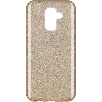 Samsung Galaxy A6 Plus Hoesje - Glitter Backcover - Goud