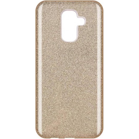 Samsung Galaxy A6 Plus Hoesje - Glitter Backcover - Goud