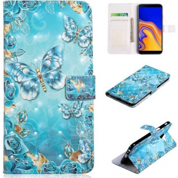 iPhone XR - Bookcase Blue Butterfly - portemonee hoesje