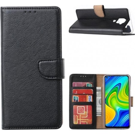 Xiaomi Redmi Note 9 - Bookcase Zwart - portemonee hoesje