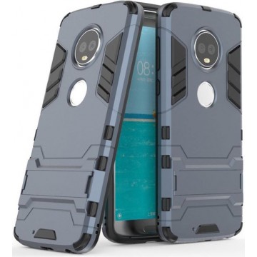 Motorola Moto G6 Plus Hybride Hoesje met Kickstand Blauw
