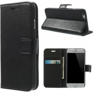Leder Wallet bookcase hoesje voor Samsung Galaxy S4 - Zwart