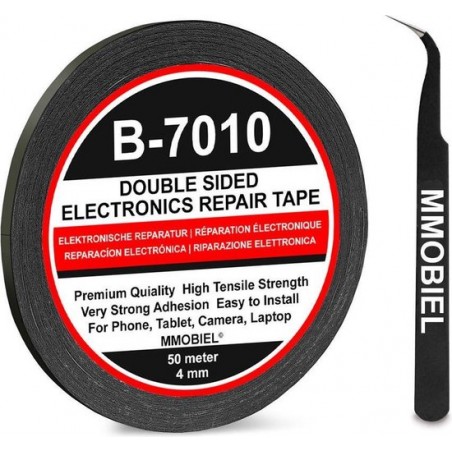 MMOBIEL 4mm Dubbelzijdig Plakband - 50 Meter lang - voor Reparaties incl. Gereedschapset voor Telefoon, Tablet en Laptop