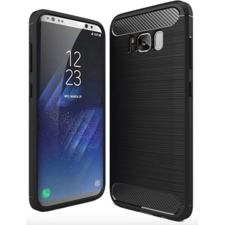 Samsung S8 Hoesje - Samsung Galaxy S8 Hoesje - Rugged Siliconen Hoesje Zwart