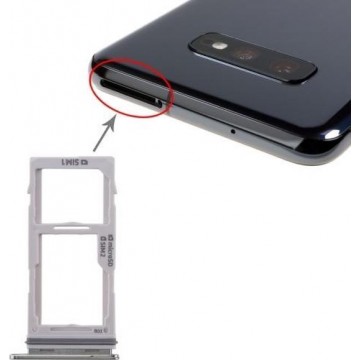 Samsung Galaxy S10 / S10+ / S10e Simkaarthouder| Sim Tray / Dual Sim|Zwart / Black\| Reparatie Onderdeel