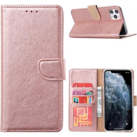 iPhone 12 - Bookcase Rose Goud - portemonee hoesje