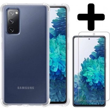 Samsung Galaxy S20 FE Hoesje Shock Proof Case - Samsung S20 FE Hoes Transparant - Met Screenprotector
