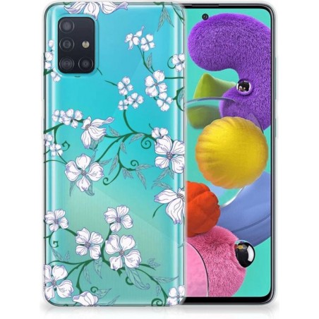 Back Case Samsung A51 TPU Siliconen Hoesje Blossom White