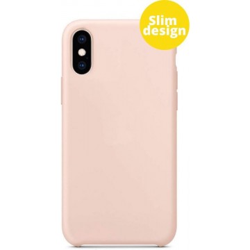 iPhone X en XS Telefoonhoesje | Soft Touch Siliconen Smartphone Case | Back Cover Roze