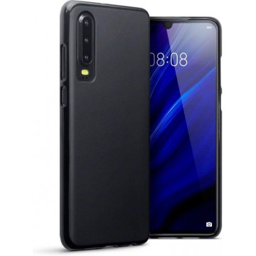 Huawei P30 hoesje, gel case, mat zwart - Telefoonhoesje geschikt voor: Huawei P30