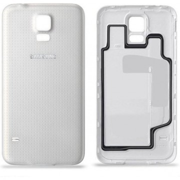 Voor Samsung Galaxy S5 SM-G900 batterij cover -achterkant - wit