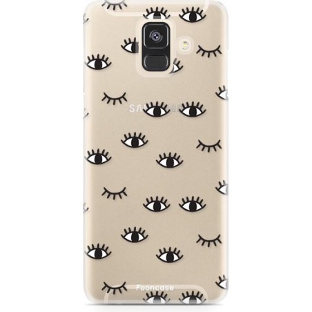 FOONCASE Samsung Galaxy A6 2018 hoesje TPU Soft Case - Back Cover - Eyes / Ogen