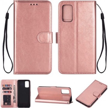 iPhone 12 mini Hoesje - Leer Portemonnee Book Case Wallet - Roze Goud/Rose Gold