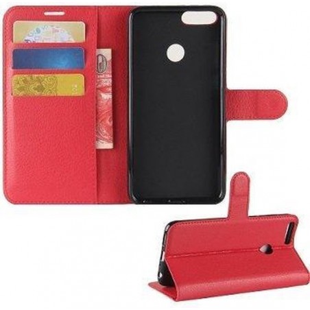 Huawei P Smart Hoesje Wallet Case Rood