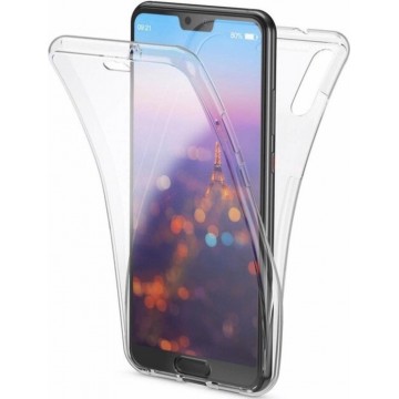 Huawei P20 Lite Case - Transparant Siliconen - Voor- en Achterkant - 360 Bescherming - Screen protector hoesje - (0.4mm)