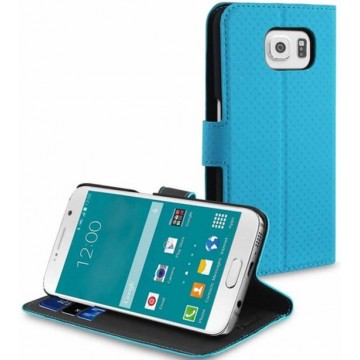 Muvit Wallet Stand case met 3 cardslots voor Samsung Galaxy S6  - Blauw