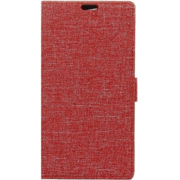 Shop4 - OnePlus 5T Hoesje - Wallet Case Denim Rood