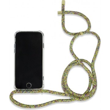 Telefoonhoesje met koord - Shockproof Backcover van PC/TPU - iPhone X/XS - Multi met goud