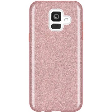 Samsung Galaxy A6 2018 Hoesje - Glitter Backcover - Roze