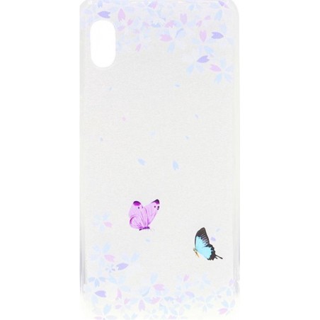 Shop4 - Samsung Galaxy A10 Hoesje - Zachte Back Case Vlinders Transparant