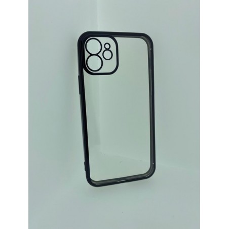 iPhone 12 Hoesje Transparant|Zwart| - Apple iphone 12 - Cameralensbescherming