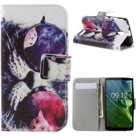 Qissy Cool Cat Portemonnee case hoesje voor Samsung Galaxy A3 2016