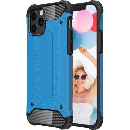 iPhone 12 Armor Hybrid Hoesje - Blauw