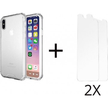 iPhone 6 hoesje - iPhone 6 case siliconen transparant - iPhone 6 -- Deal - 2x screen protector tempered glass - Package deal