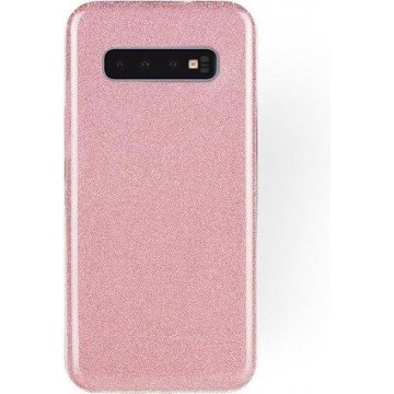 Samsung Galaxy S10 Plus Hoesje - Glitter Backcover - Roze