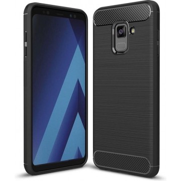 Brushed Backcover hoesje voor Samsung Galaxy A8 2018  - Zwart